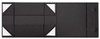 A flat pack magnetic gift box in black, featuring a sleek design with multiple compartments and foldable sections.