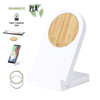 DESK Phone HOLDER & wireless CHARGER made from Bamboo and PLA material which is fully compostable NOOPY