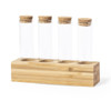 SPICE SET of 4 jars made of borosilicate glass with natural cork lids and bamboo base TUMBER