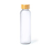 Drink bottle 500ml frosted glass with bamboo lid ECO box