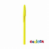 A yellow pen with a clip and a branding logo at the bottom.