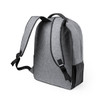 A grey backpack with black accents, featuring two adjustable shoulder straps and a structured design.