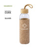 Drink bottle Glass Bamboo cap with natural cork cover 500ml