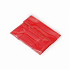 A drink bottle cooler in bright red, featuring a sleek, glossy finish and a compact design. It has a logo.