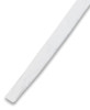 A white drawcord with a tapered end, designed for threading through clothing accessories.