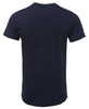 A navy fitted T-shirt with short sleeves and a plain design. Includes a logo on the back.