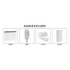 A clear pouch, a grey hand sanitiser, and several white hygiene packets. The bundle is packaged together.