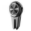 A sleek, black car vent phone holder ring with a metallic accent and a textured grip design.