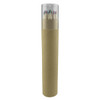 A cylindrical tube containing coloured pencils with a clear lid, showcasing various colours arranged neatly inside.