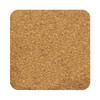 A square cork coaster in a natural brown hue, featuring textured surface. Includes branding.