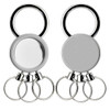 A silver multi-ring key ring featuring multiple key loops and a smooth circular section.