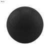 A black lip balm ball with a sleek, circular design and a logo on the surface.