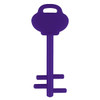 A purple mobile key stand with a key shape and a handle. The product features a minimalist design.