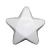 A white star-shaped stress reliever with a smooth surface and rounded edges. Features a simple design.