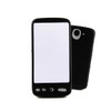 A black stress mobile phone featuring a blank screen and gloss finish, designed for stress relief and play.