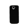 A black stress mobile phone featuring a silver camera detail on the back, with a textured surface.