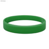 A dark green silicone wristband featuring a smooth, flexible design and a simple circular shape.