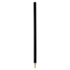 A black wood pencil with a sharpened point at one end and a natural wood finish at the other end.