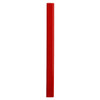 A red carpenter pencil with a smooth, glossy finish and a pointed tip. Features a branding logo.