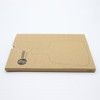 A bamboo cheeseboard set with a knife, packaged in a brown cardboard box featuring a logo.