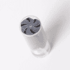 A lens cleaner with a clear casing and grey cleaning tip, designed for cleaning eyeglasses and screens.