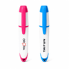 A set of two highlighters with pink and blue tips, featuring a white body and branding.