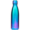 A drink bottle in iridescent blue and purple shades, featuring a sleek design and a screw-top lid.