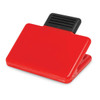 A red Pronto Magnetic Clip with a black grip, designed for holding documents or notes, featuring a logo.