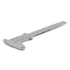 A Vernier caliper in a light gray color with measurement markings for precise measurements.