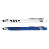 A stylus pen set featuring a white pen and a blue pen, both with silver accents and a logo.