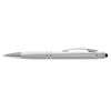 A silver stylus pen with a sleek metallic finish and a clip for easy attachment.