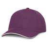A cap in a rich purple color with a white trim along the visor.