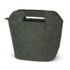 A cooler bag in a dark green color with a textured fabric finish and a carry handle at the top.