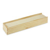 A wooden box with a smooth surface and a light pine colour, designed to hold game pieces.
