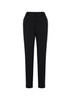 A pair of black women's bandless elastic waist pants with a tailored fit and side pockets.