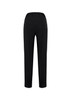 A pair of black women's bandless elastic waist pants with a simple design and a back pocket.