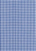 A blue and white gingham patterned fabric, showcasing a classic check design suitable for button-up shirts.