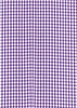 A checkered fabric featuring a purple and white gingham pattern. The design consists of small squares.