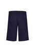 A pair of men's navy cargo shorts featuring a casual design and a logo on the waistband.