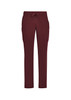 Maroon straight leg scrub pants with side pockets and a drawstring waist. Features a logo.