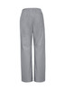 A pair of classic women's bootleg scrub pants in light grey, featuring a wide leg design and an elastic waistband.