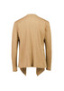 A lightweight, waterfall cardigan in a soft beige colour, featuring a stylish asymmetrical hem and long sleeves.