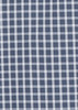 A patterned fabric featuring a navy blue and white check design, suitable for a long sleeve shirt.
