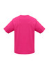 A pink short sleeve tee featuring a relaxed fit and a simple design. The back view displays its solid colour and absence of graphics.