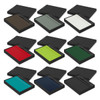 A gift set featuring Moleskine notebooks in various colours: brown, grey, white, red, green, and blue, each with a pen.