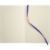 A soft bound journal with lined pages and a purple ribbon bookmark. The interior is untouched and ready for use.