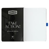 A black Nova Bound JournalBook with a blank interior and a ribbon bookmark. It features a logo on the cover.