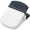 A jumbo magnetic memo holder in white and black, featuring a strong clip for securing notes or reminders.