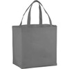A grey non-woven tote bag with two sturdy handles, designed for shopping and carrying items.