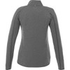 A grey quarter zip jumper for women with long sleeves and a fitted design, featuring a logo.